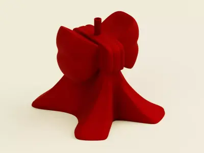 Christmas Red Bow Tree Stand 3D model