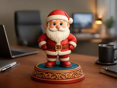Santa Claus Figurine on Ornate Base 3D print model