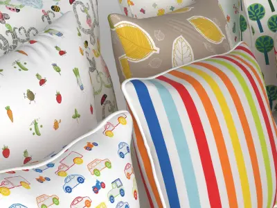 Pillow Collection A polka dot pillows 3D model