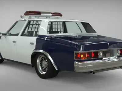 Chevrolet Malibu 1981 Police car lowpoly Low-poly 3D model