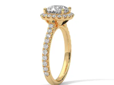 solitaire ring with detail images and 360 render videos 34 3D print model