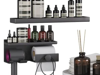 Bathroom decor set 04 Low-poly 3D model