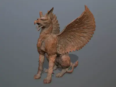 Statue Creature Low-poly 3D model