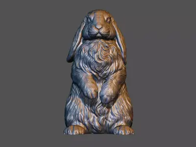 Standing Lop Rabbit 3D print model