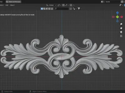 Flower decor for wood carving 3D print model order