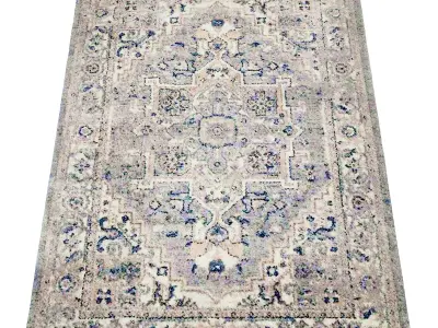 Carpet rug with ornate design 3D model