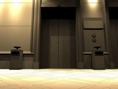 Elevator hall 3D model