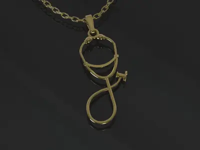 Stethoscope Pendant - Colgante Fonendoscopio 3D print model