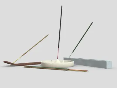 Incense Burner Pack Low-poly 3D model