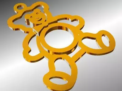Gold Bear jewelry Free 3D print model