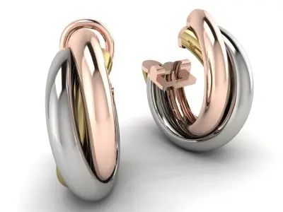 Trinity Earrings Jewelry Brand Gold 3D print model