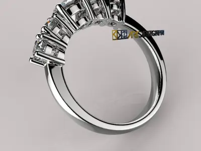 Anello Riviera -  Diamonds ring 3D print model