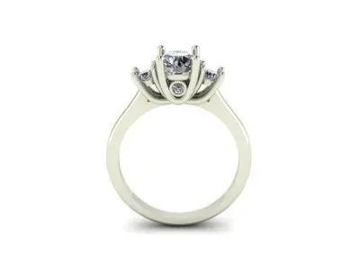 3 stone ladys ring 3D print model