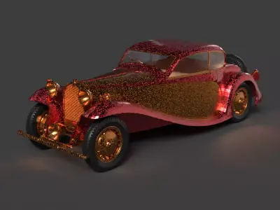 Golden vintage car   3D model