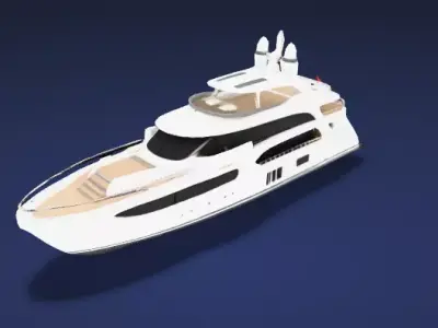 Luxury Motor Yacht Watercraft- 3D Model 3D model
