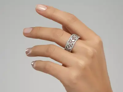 Marquise Lace Halo Ring 3D print model