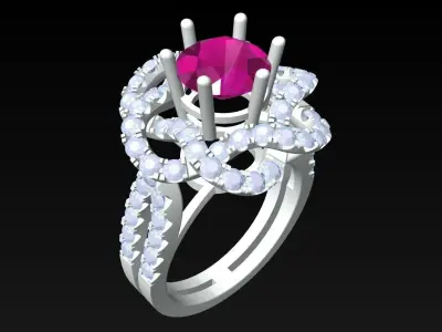 Diamond Ring - Womens Rings - N3997 3D print model