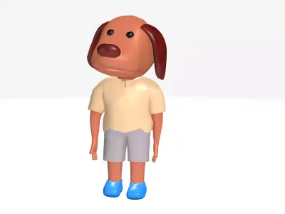 Cartoon Dog - Rigged 3D model