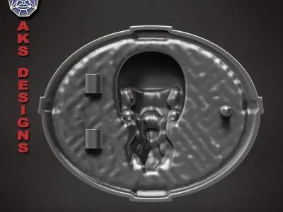 Biker skull version 6 Belt buckle 3D print model