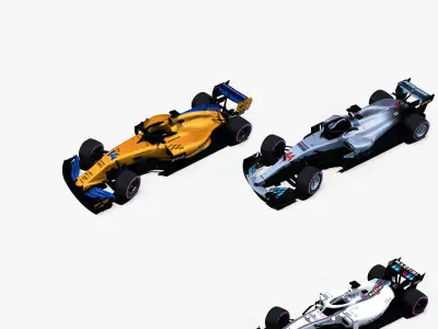 Formula 1 2018 cars Pack 4 Low-poly 3D model
