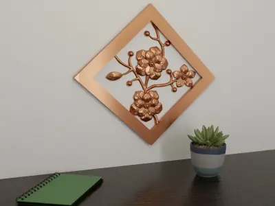 Flower Frame Wall Decor 3D print model