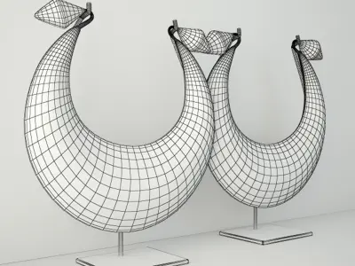 Tribal Metal Necklaces 3D model