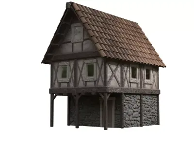 Medieval House Free low-poly 3D model order