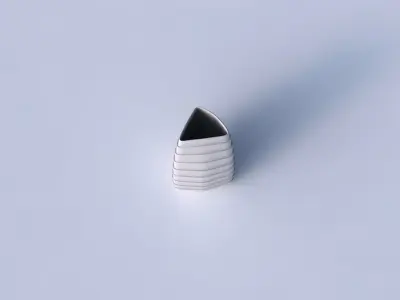 Vase curved tipping triangle with horizontal layers 3D print model
