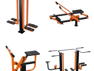 Outdoor fitness equipment 03 3D model