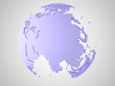Globe Shell Light Purpal 3D model