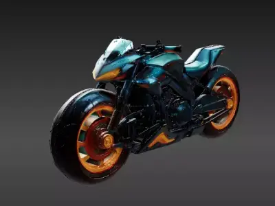 Futuristic Hover Bike 3D Model  Sci-Fi Racing Vehicle Game-Ready 3D model