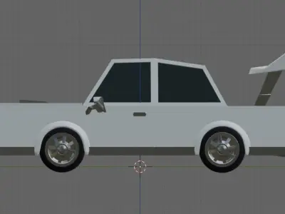 Low-poly White Old Car Free low-poly 3D model