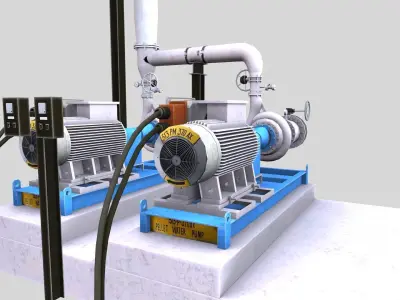 Water Pump Low-poly 3D model