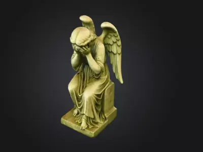 Weeping Angel Statue Low-poly 3D model