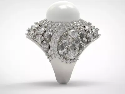 The Sapphire and Diamond Dome stl 3d Ring model pr0005 3D print model