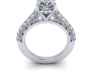 Woman Engagement Ring 3D print model