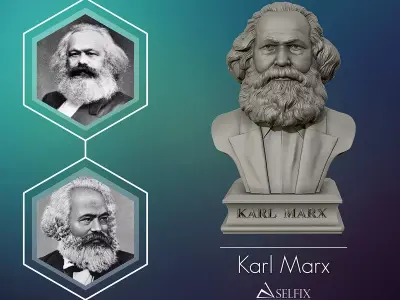 Karl Marx 3D printable sculpture 3D print model