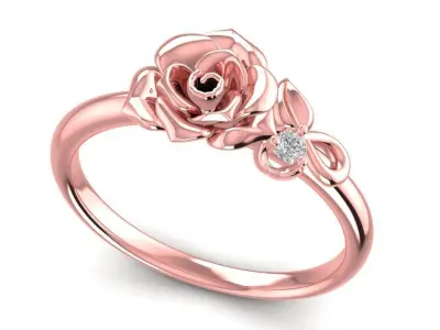 Romantic Rose Diamond Ring for Women  2933 3D print model