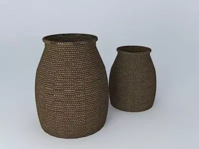 two wicker baskets Free 3D model