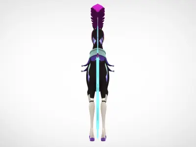 Violet Circus Horse 3D model