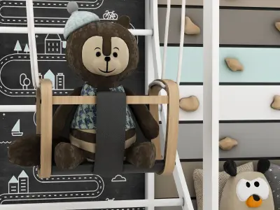 toys and furniture set Low-poly 3D model