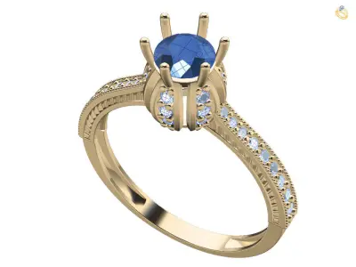 Gold Wedding Ring Luxury Diamond Band 3D Model Print Ready 3D print model