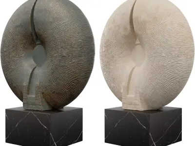 Radiant Circle Sculpture Modern Abstract Low-poly 3D model
