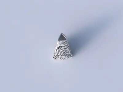 Vase puffy tipped triangle with twisted lattice tiles 3D print model