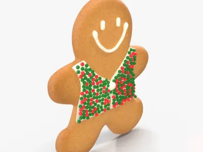 Gingerbread Cookie 3 Low-poly 3D model