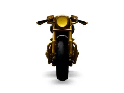 Luxury Black and Gold Motorcycle Low-poly 3D model