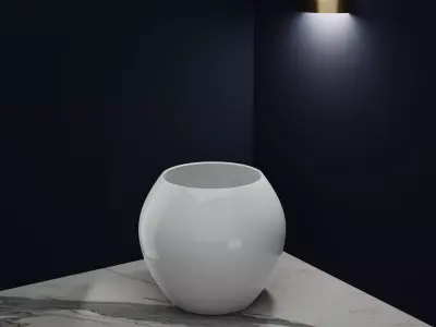 Ceramic White Pot 4 Free 3D model