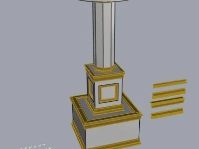 Column with moundings 3D model