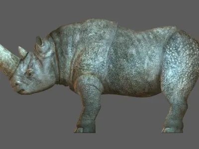 RHINO 3D RIG MODEL WITH TEXTURES 3D model
