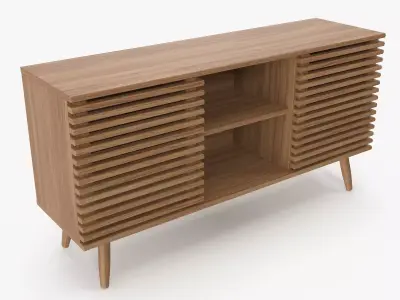 Wooden Sideboard v3 Low-poly 3D model